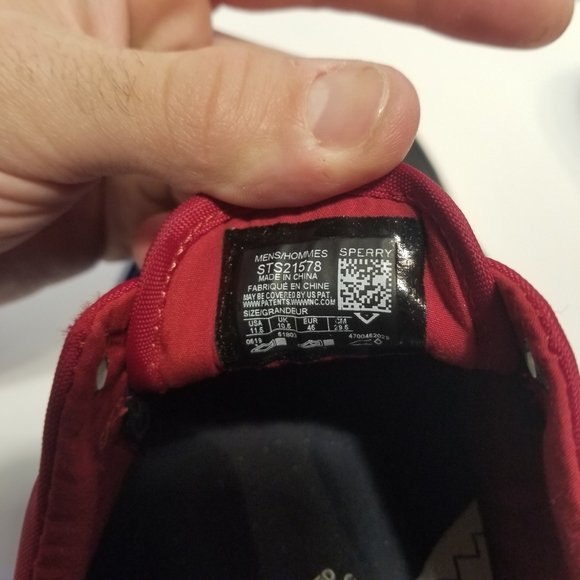 Sperry - Mens Cloth Shoes - Red/Black Size 11 1/2 - Picture 2 of 13